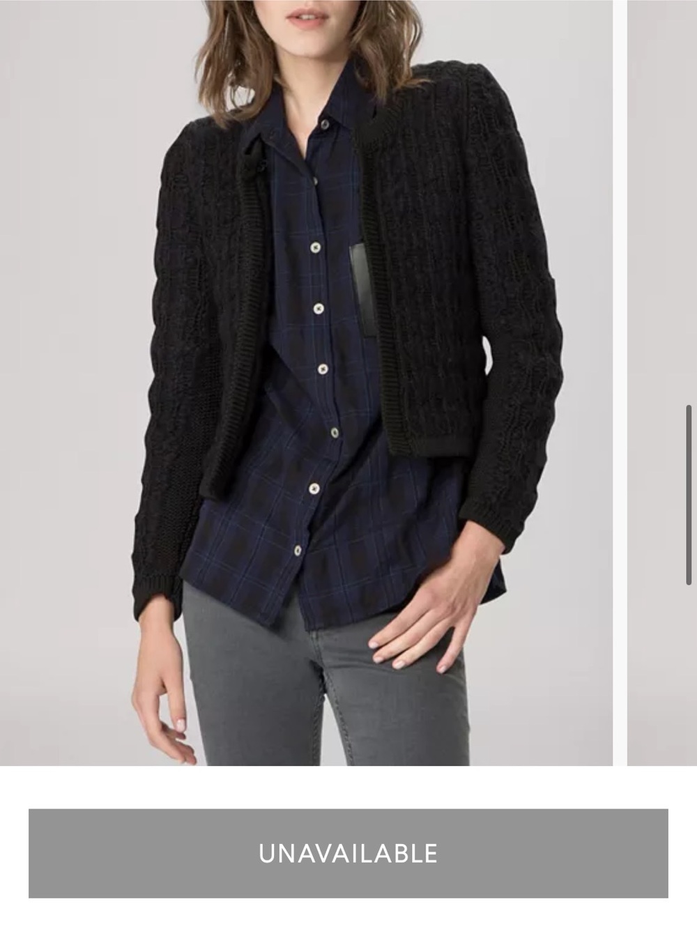 Maje Garcon Cable Knit Crop Cardigan Jacket - Picture 12 of 16